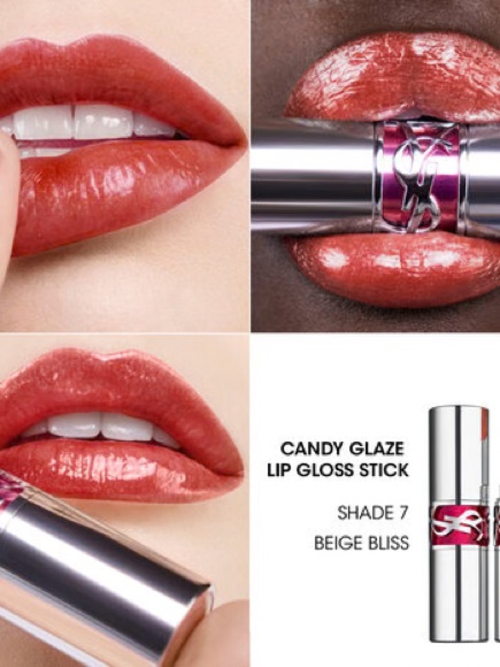 Yves Saint Laurent Rouge Volupte Candy Glaze Double Care Balm 7 Beige Bliss - Picture 2 of 3